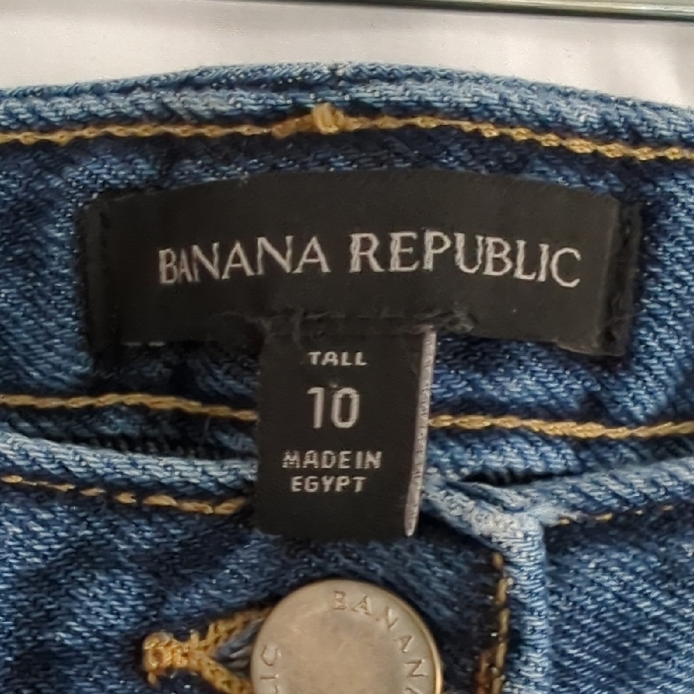 Banana Republic Blue Denim Midi Jean Skirt with Contrast Topstitching - Picture 2 of 16